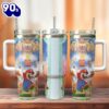 Super Mario Bros Game Movie Custom Stanley Quencher 40oz Stainless Steel Tumbler With Handle  For Fans