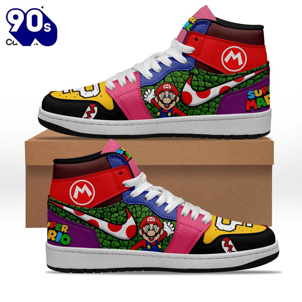Gift Summer Super Mario Mascot Nike Logo Design Air Jodan 1 High Top Gift Summer Super Mario Mascot Nike Logo Design Air Jodan 1 High Top