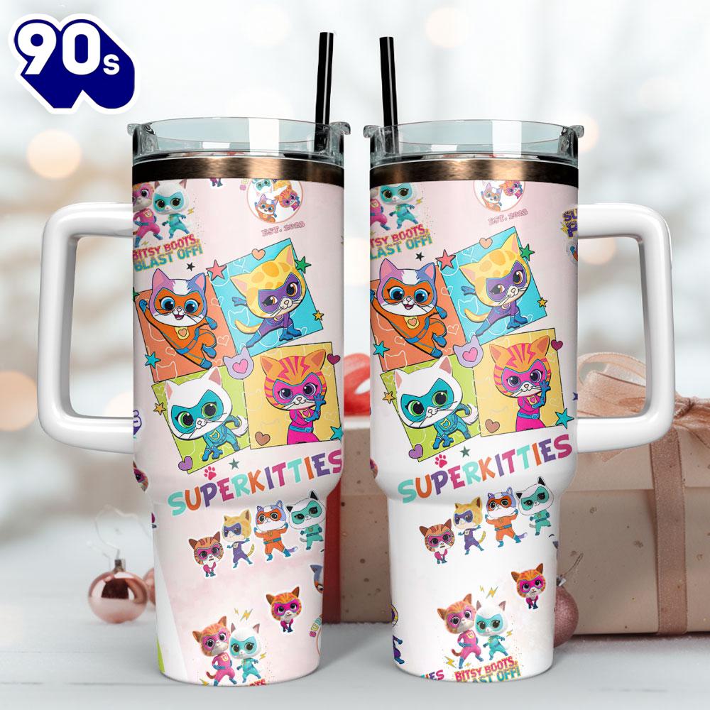 SuperKitties Cartoon Custom Stanley Quencher 40oz Stainless Steel Tumbler For Fans SuperKitties Cartoon Custom Stanley Quencher 40oz Stainless Steel Tumbler For Fans
