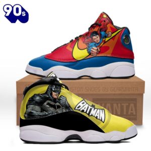 Superman vs Batman Air Jordan 13 Sneakers Super Heroes Custom Shoes