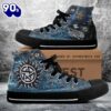 Supernatural Symbol, Supernatural Grey Blue Shoes, Supernatural High Top Canvas Shoes For Fans