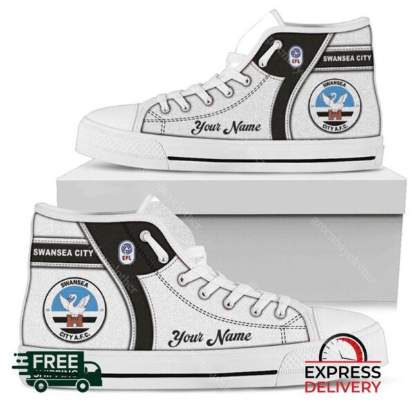 Swansea City Personalzied High Top Canvas Shoes