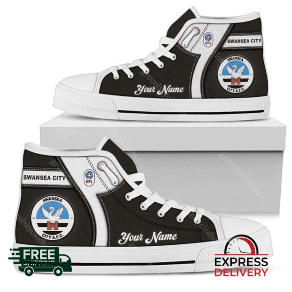 Swansea City Personalzied High Top Canvas Shoes