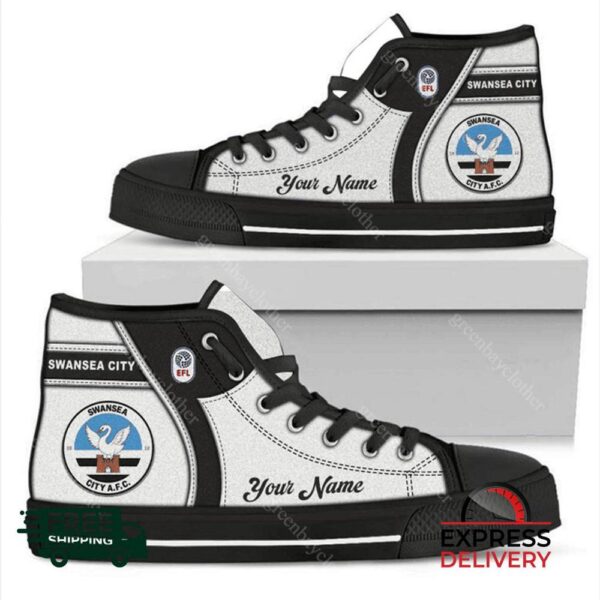 Swansea City Personalzied High Top Canvas Shoes