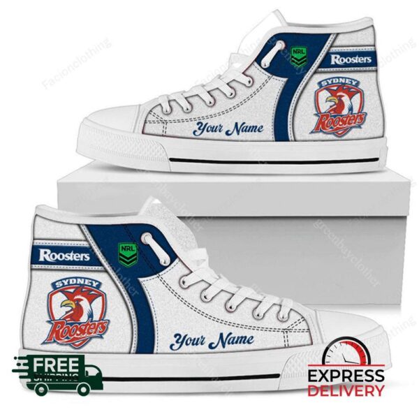 Sydney Roosters NRL Personalized High Top Canvas Shoes