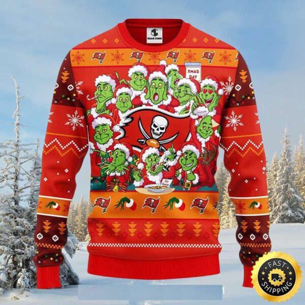 Tampa Bay Buccaneers 12 Grinch Xmas Day Christmas Ugly Sweater