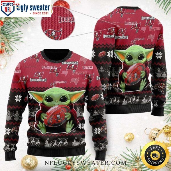 Tampa Bay Buccaneers Baby Yoda Christmas Sweater