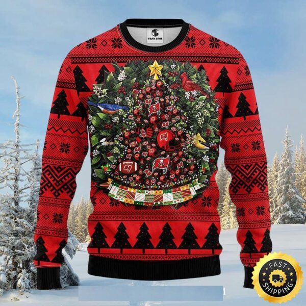 Tampa Bay Buccaneers Christmas Tree Design  Ugly Christmas Sweater