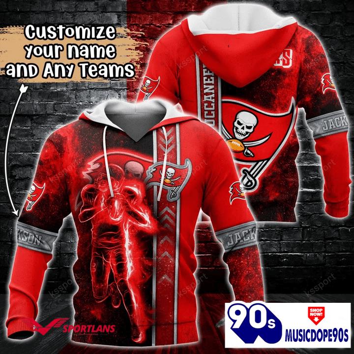 Tampa Bay Buccaneers NFL Custom Name 3D Hoodie Teams Shirt For Fans Tampa Bay Buccaneers NFL Custom Name 3D Hoodie Teams Shirt For Fans