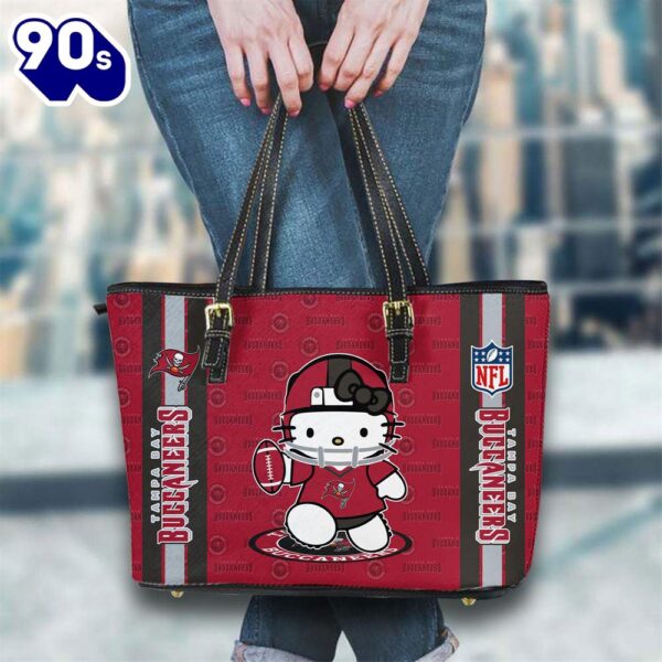 Tampa Bay Buccaneers NFL Kitty Women Leather Tote Bag   Gift For Christmas