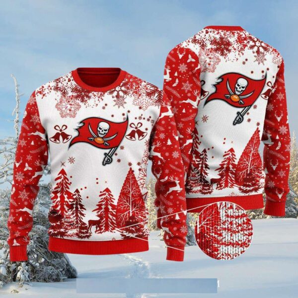 Tampa Bay Buccaneers Red And White Festive Christmas Sweater