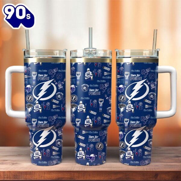Tampa Bay Lightning Ice Hockey NHL Sport Custom Stanley Quencher 40oz Stainless Steel Tumbler  – NHL Tumbler 40oz