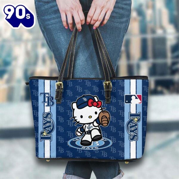 Tampa Bay Rays Mlb Kitty Women Leather Tote Bag