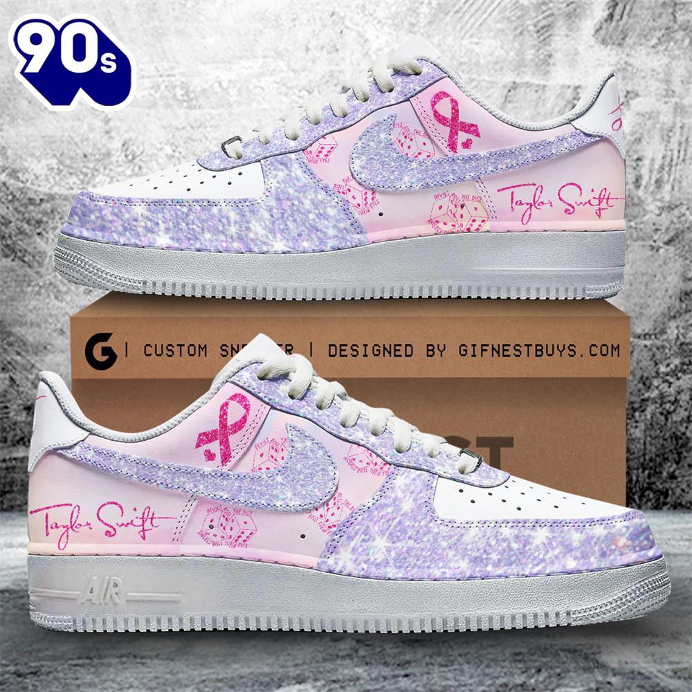 Taylor Swift Breat Cancer Air Force 1 Sneaker New Trend Taylor Swift Breat Cancer Air Force 1 Sneaker New Trend