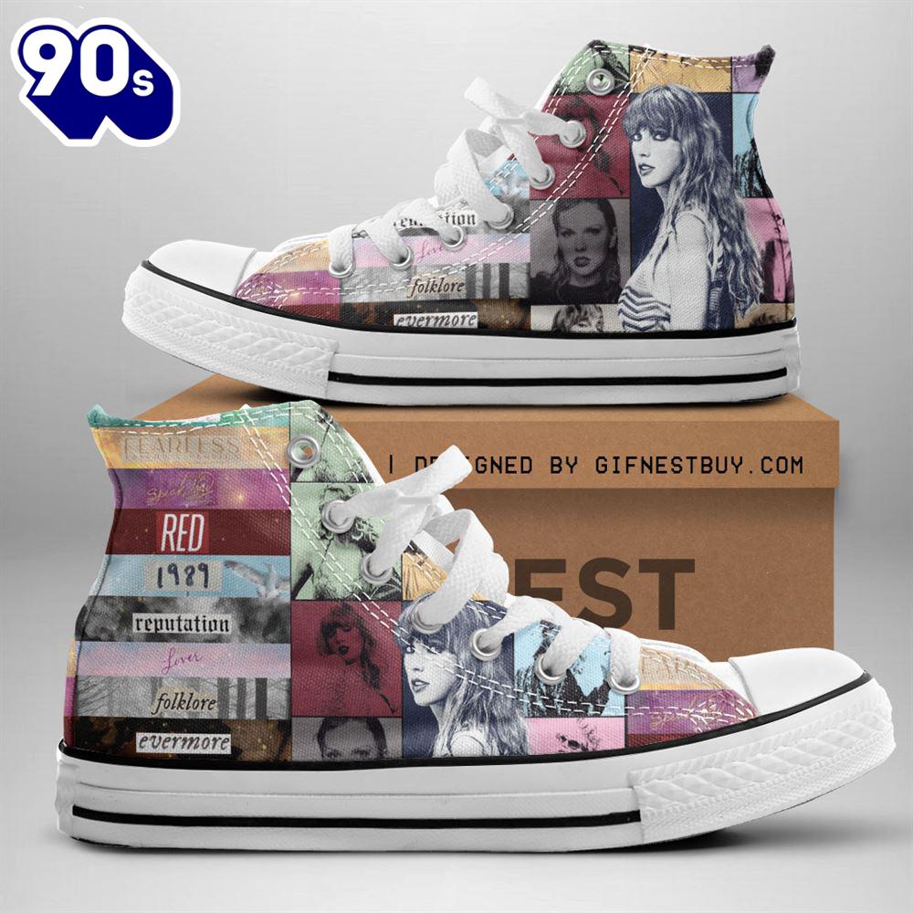 Taylor Swift Highlight, Swiftie,Taylor Swift High Top Canvas Shoes For Fans Taylor Swift Highlight, Swiftie,Taylor Swift High Top Canvas Shoes For Fans