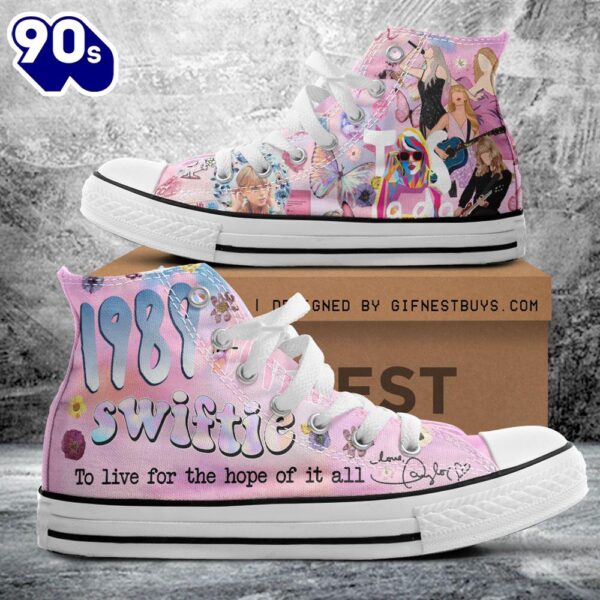 Taylor Swift Pink Shoes, Swiftie,Taylor Swift High Top Canvas Shoes  For Fans