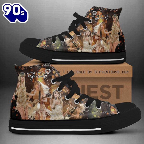 Taylor Swift Pose, Swiftie,Taylor Swift High Top Canvas Shoes  For Fans