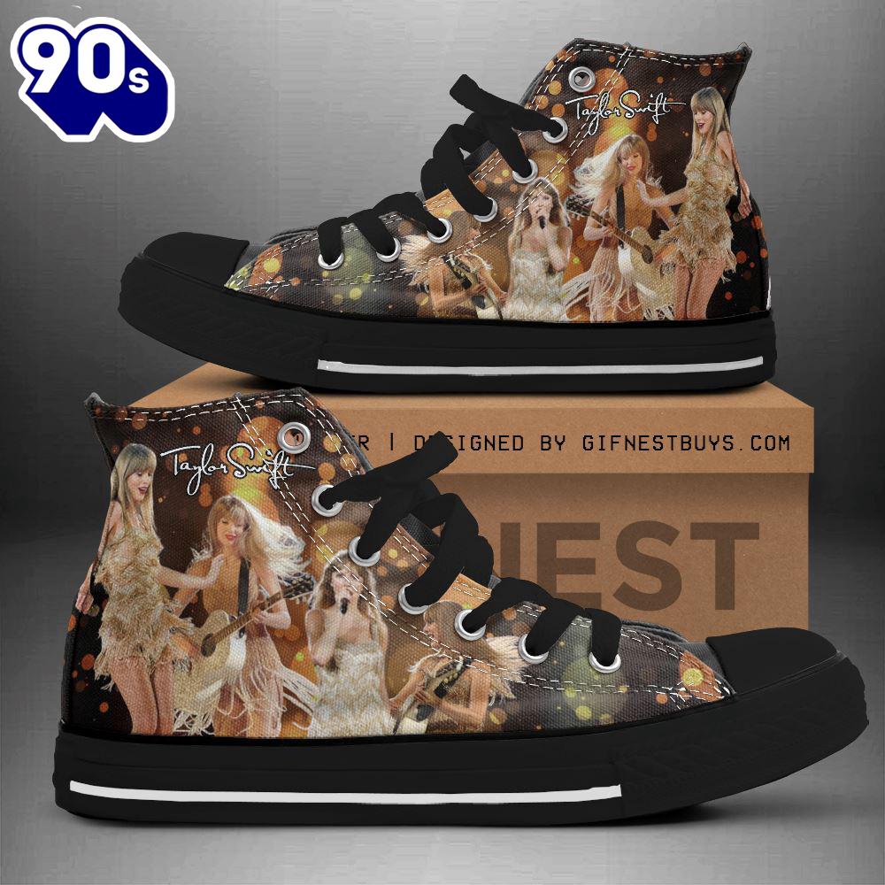 Taylor Swift Pose, Swiftie,Taylor Swift High Top Canvas Shoes For Fans Taylor Swift Pose, Swiftie,Taylor Swift High Top Canvas Shoes For Fans