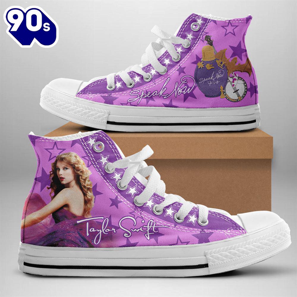 Taylor Swift Speak Now, Swiftie,Taylor Swift High Top Canvas Shoes For Fans Taylor Swift Speak Now, Swiftie,Taylor Swift High Top Canvas Shoes For Fans