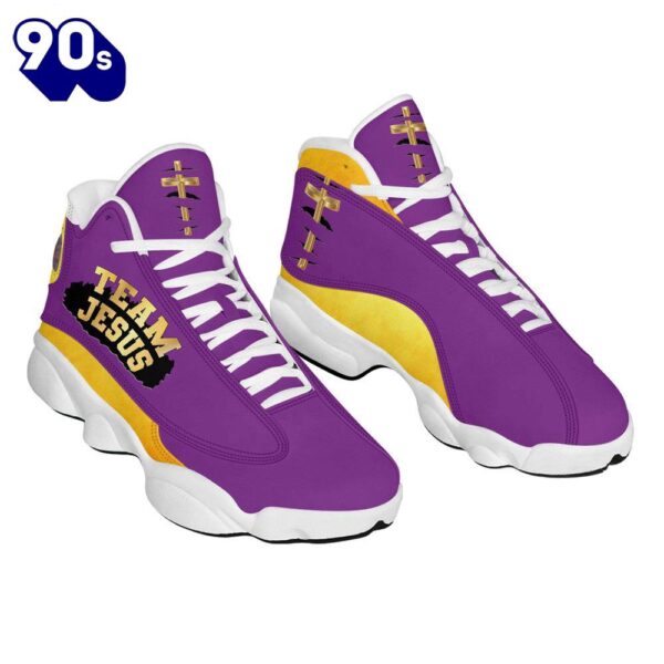 Team Jesus Customized Purple Jesus Jd13 Shoes For Man And Women  Gift Christmas