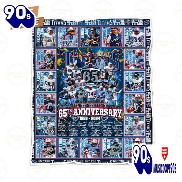 Tennessee Titans 65th Anniversary 1959 – 2024 Fleece Blanket