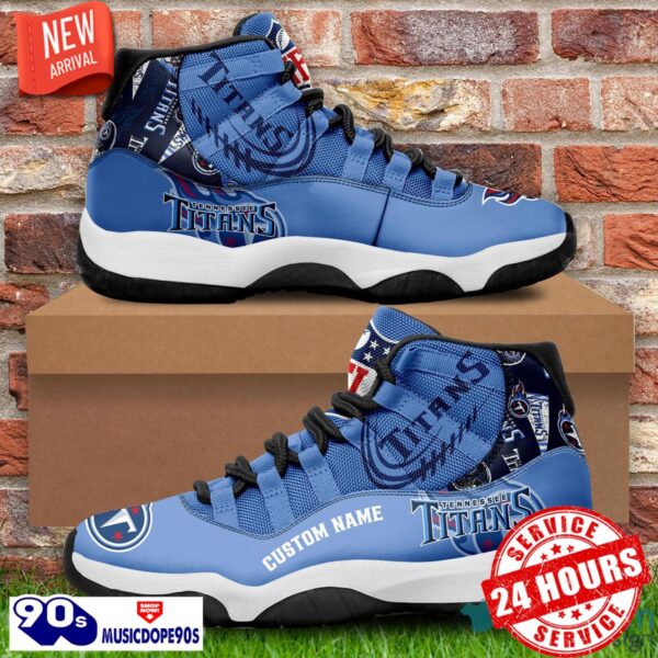 Tennessee Titans Custom Name NFL Air Jordan 11 Shoes Men And Women Sneakers