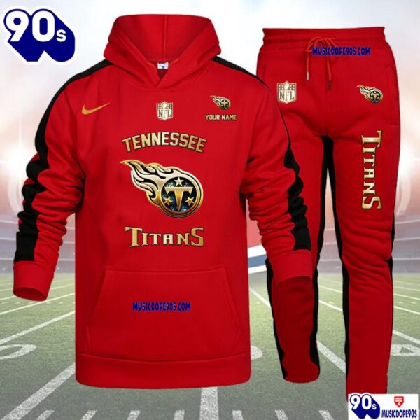 Tennessee Titans NFL 32 Teams Personlized Golden Logo Hoodie Set