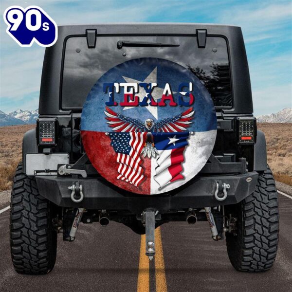 Texas Flag Texas American Eagle Spare Tire Cover