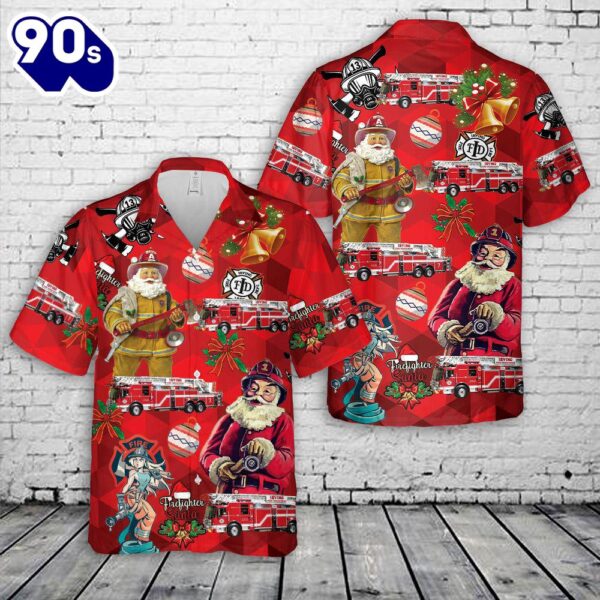 Texas Irving Fire Department Christmas Hawaiian Shirt