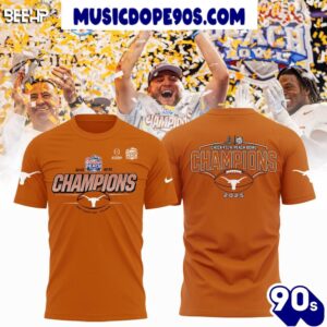 Texas Longhorn Chick-Fil-A Peach Bowl Champions 2025 New Edition For Fans 3D T-Shirt