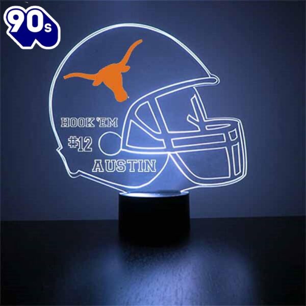 Texas Longhorns Helmet Led Light Sports Fan Lamp Custom Light Gift Christmas