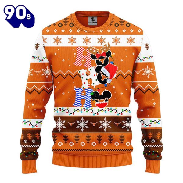 Texas Longhorns Hohoho Mickey Christmas Ugly Sweater  Gift Christmas