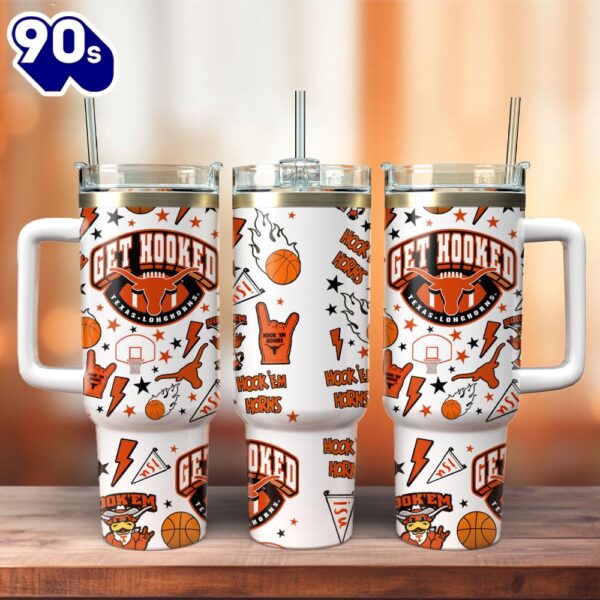 Texas Longhorns NCAA Sport Custom Stanley Quencher 40oz Stainless Steel Tumbler  For Fans