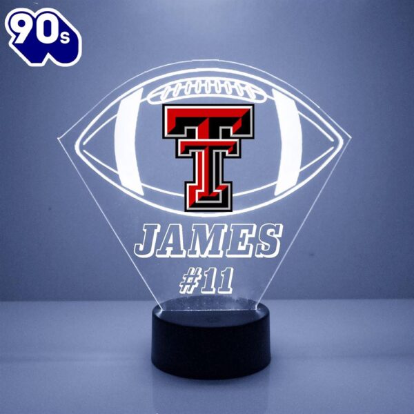 Texas Tech Red Raiders Football Led Sports Fan Lamp Custom Light Gift Christmas