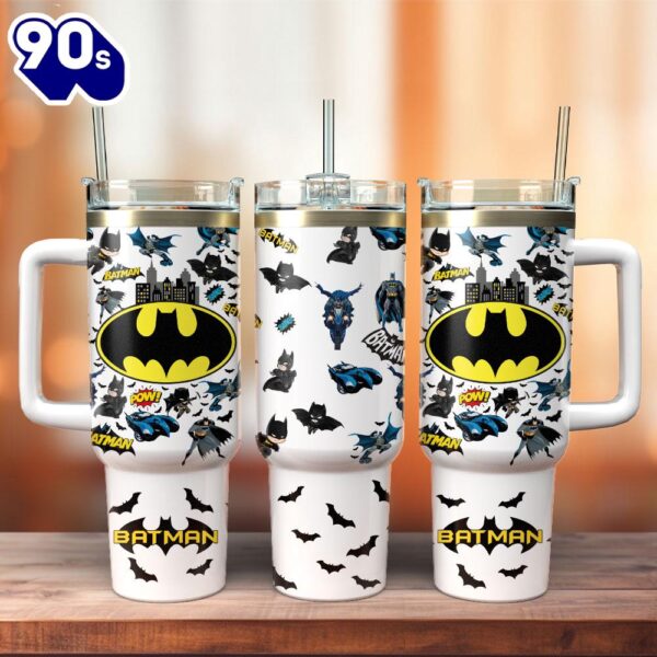 The Batman Movie Custom Stanley Quencher 40oz Stainless Steel Tumbler  For Fans