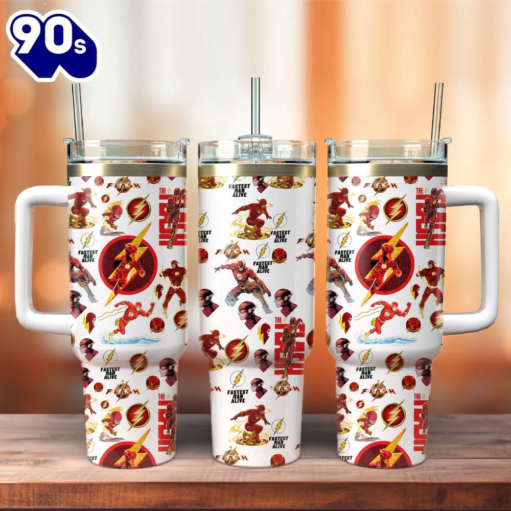 The Flash Superhero Movie Custom Stanley Quencher 40oz Stainless Steel Tumbler For Fans The Flash Superhero Movie Custom Stanley Quencher 40oz Stainless Steel Tumbler For Fans