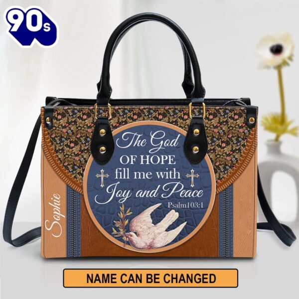 The God Of Hope Fill Me With Joy And Peace Beautiful Pigeon Personalized Leather Bag For Women , Christian Bags  Gift For Women Christmas