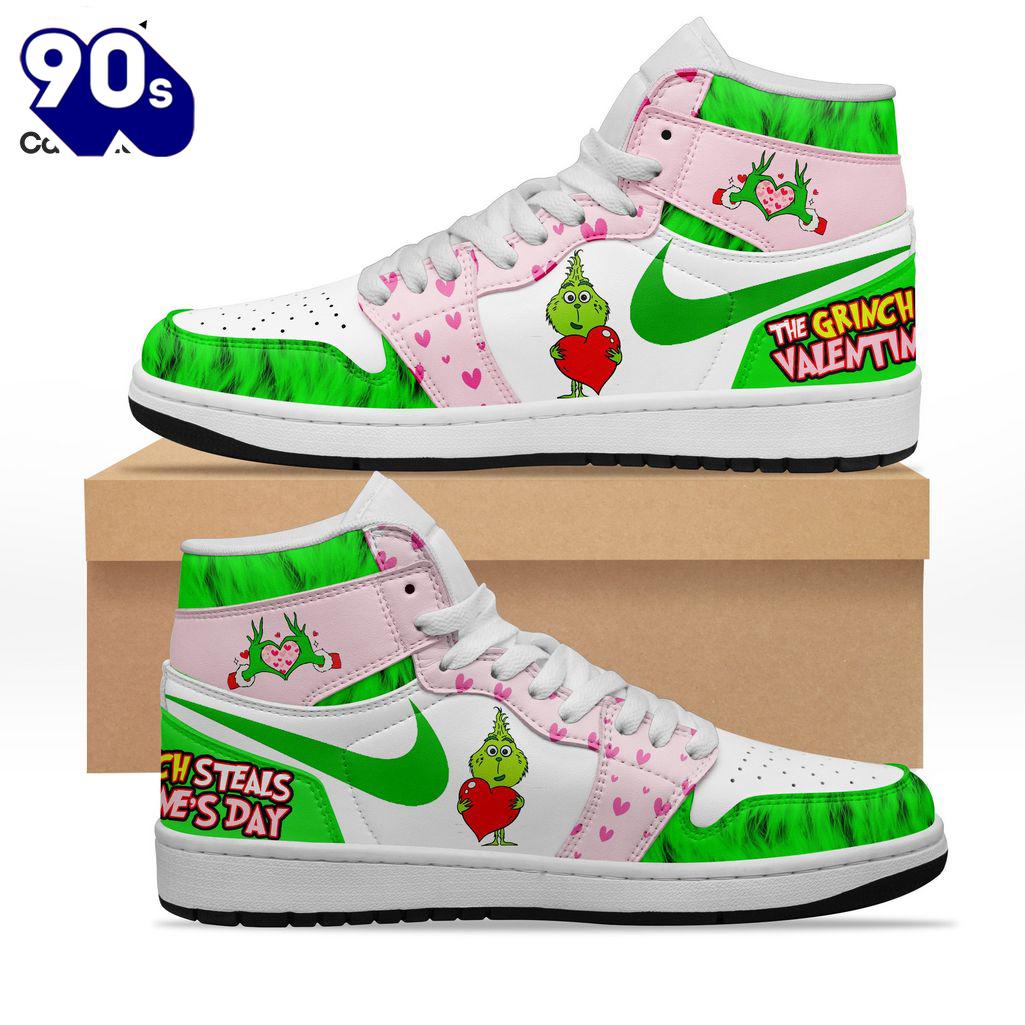 Gift Summer The Grinch Valentine Pink Green Nike Logo Design Air Joran 1 High Top Gift Summer The Grinch Valentine Pink Green Nike Logo Design Air Joran 1 High Top