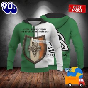 The Irishman St Patrick Day Green 3D Art Hoodie 2025