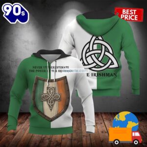 The Irishman St Patrick Day Green 3D Art Hoodie 2025