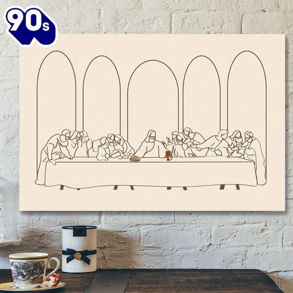 The Last Supper Sketch Drawing Jesus Canvas Poster Last Supper Wall Art Christian Home Decor   Gift Christmas