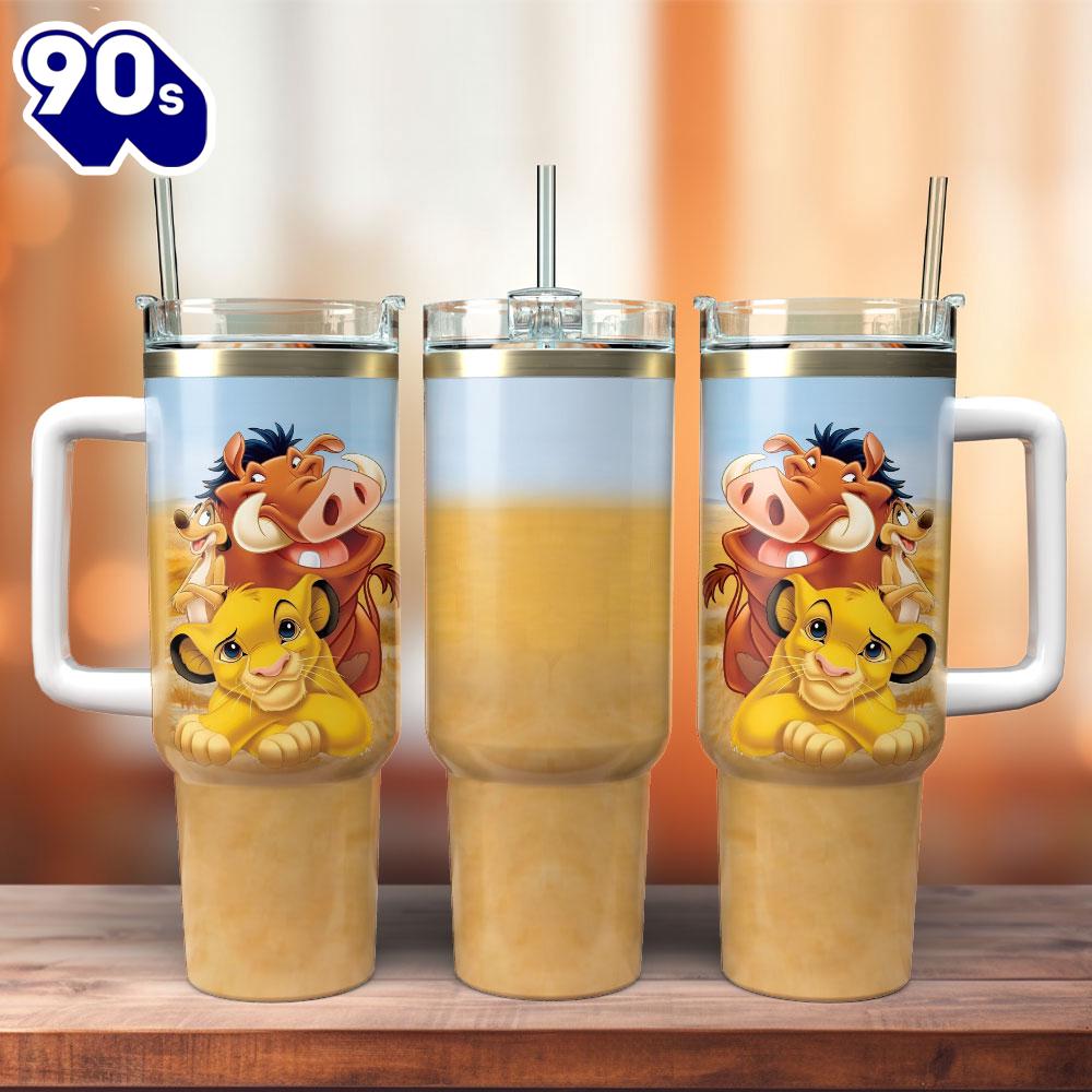 The Lion King Cartoon Movie Custom Stanley Quencher 40oz Stainless Steel Tumbler With Handle For Fans The Lion King Cartoon Movie Custom Stanley Quencher 40oz Stainless Steel Tumbler With Handle For Fans