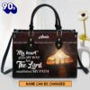 The Lord Established My Path Personalized Butterfly Leather Bag For Women , Christian Bags  Gift For Women Christmas