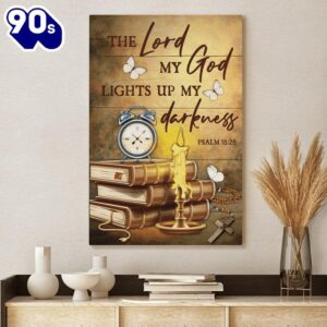 The Lord Lights Up My Darkness Jesus Canvas Wall Art