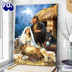 The Night Baby Jesus Was Born Canvas Wall Art