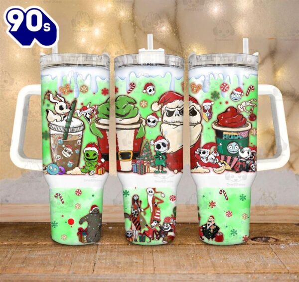 The Nightmare Before Christmas Cartoon Custom Stanley Cup 40 Oz Tumbler With Handle