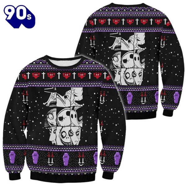 Merry Christmas The Nightmare Before Christmas Character Ugly Sweater