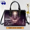 There Is Power In The Name Of Jesus Beautiful Personalized Leather Bag For Women , Christian Bags  Gift For Women Christmas