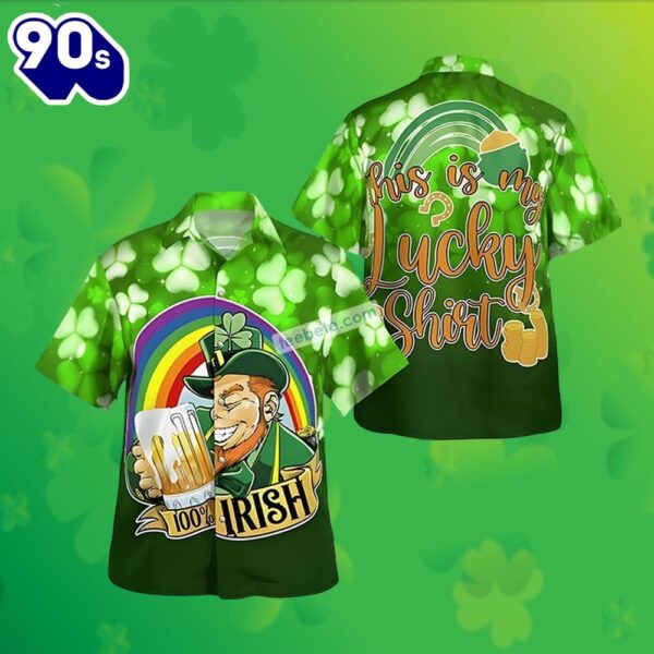 This Is My Lucky St Patricks Leprechaun Beer Shamrock Green Hawaiian Shirts 2025