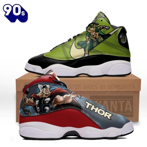 Thor vs Loki Air Jordan 13 Sneakers Super Heroes Custom Shoes